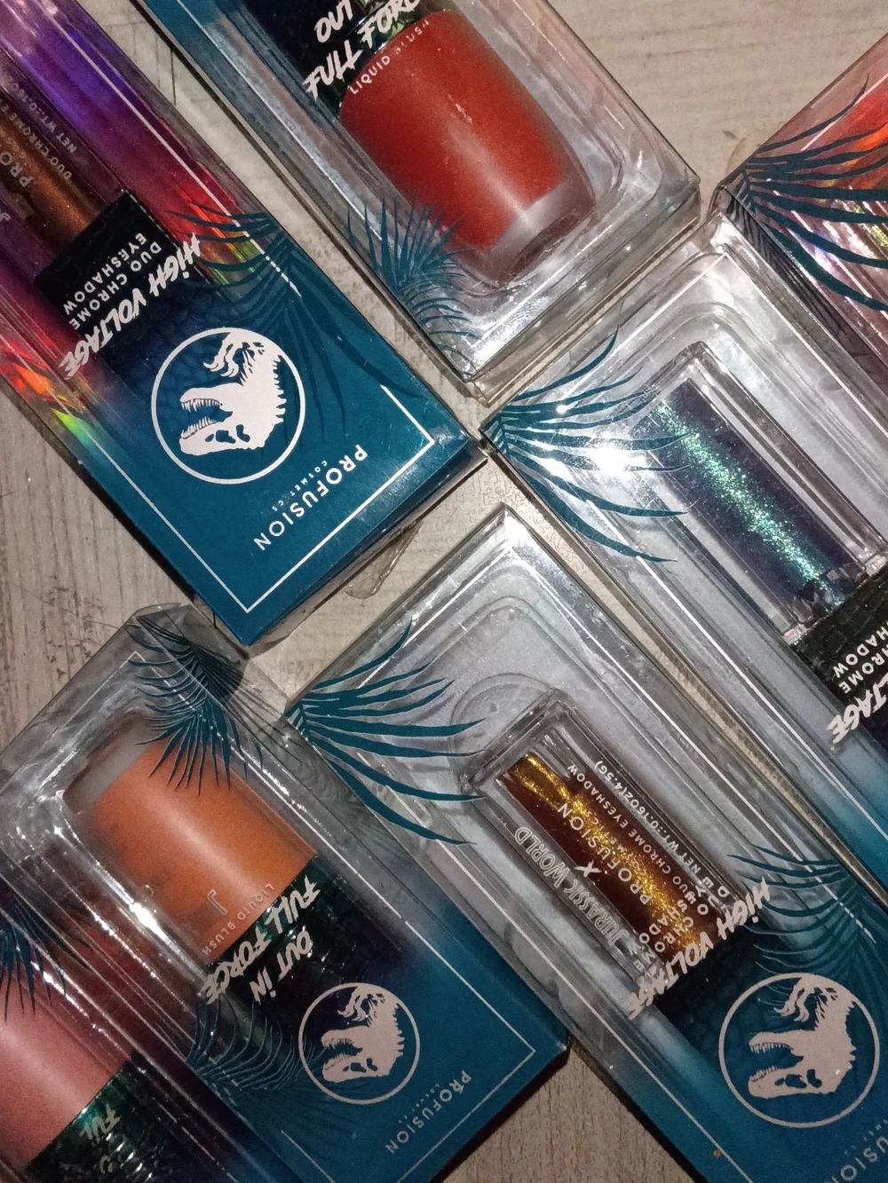Profusion Cosmetics Eyeshadow Set — Teal, Orange, Gold, Purple, Green